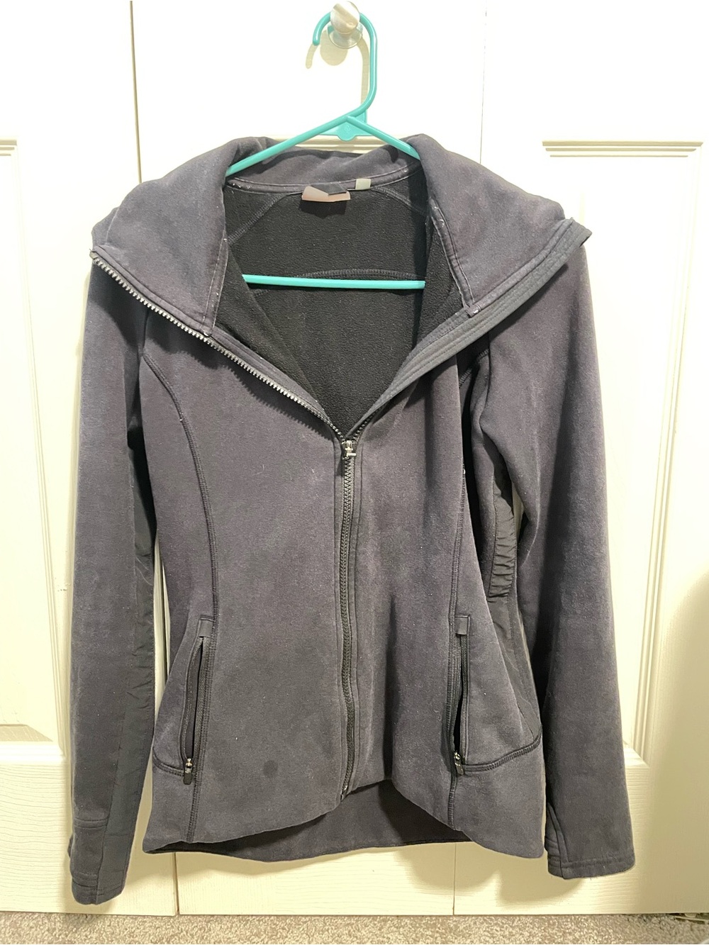 Athleta Charcoal Zip-Up Hooded Jacket